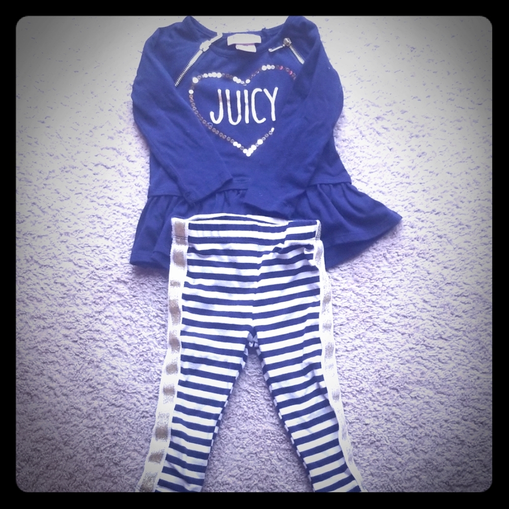 Juicy Couture 18month old Gold and Navy outfit